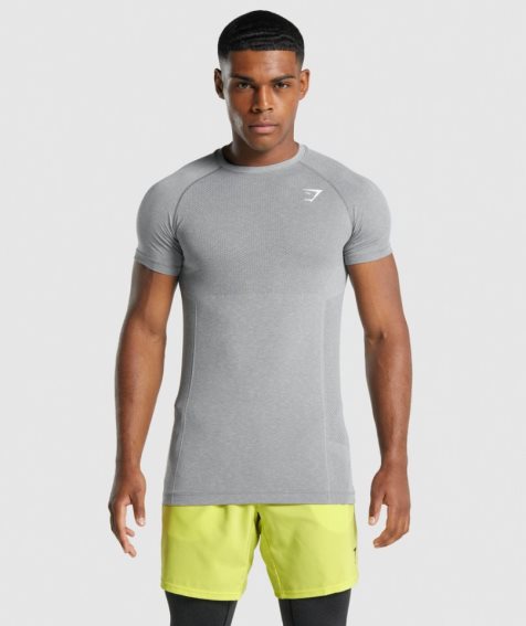 Men's Gymshark Vital Light Seamless T-Shirts Grey | NZ 6CUMZN